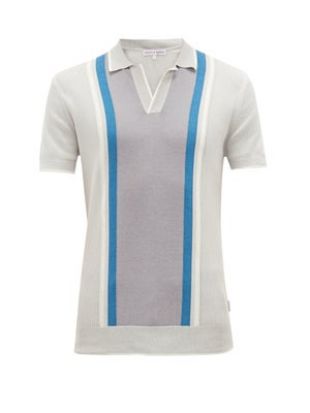 Horton Ribbed Cotton and silk-blend Polo Shirt