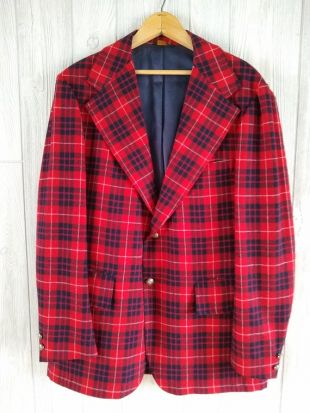 Unbranded - Vintage Red Plaid Pendleton Wool Blazer