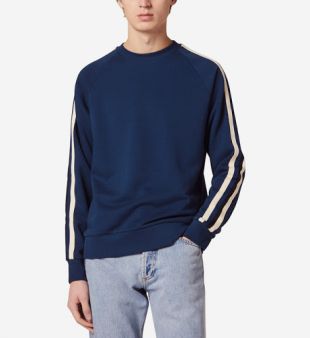 Sweatshirt bleu à bandes