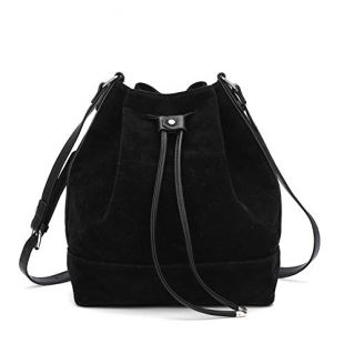 Drawstring Bucket Bag for Women Large Crossbody Purse and Shoulder Bag Suede Tote Handbags