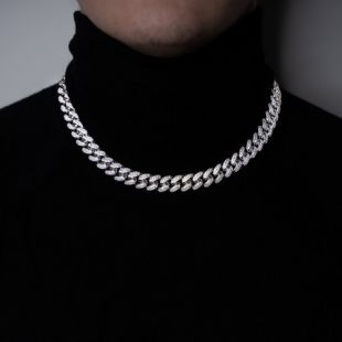 FULL ICED CUBAN LINK 12MM SILVER | Chaination