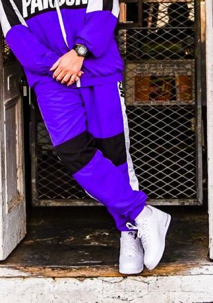 Pantalon Tracksuit Pardon My French New Logo Noir & Violet