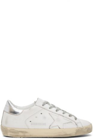 White & Silver Superstar Sneakers