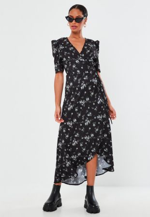 black floral print dress