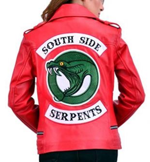 Riverdale Toni Topez Southside Serpents Genuine Leather Cheryl Blossom Jacket (S) Red