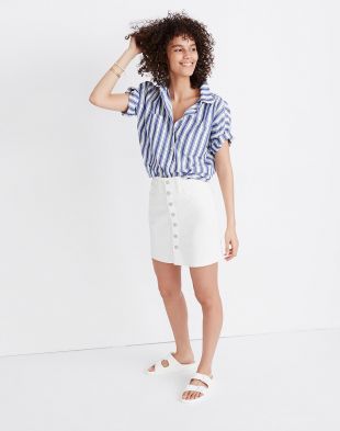 Denim Straight Mini Skirt