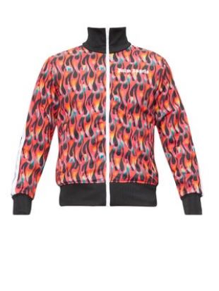 Veste de jogging en jersey à imprimé flamme  | Palm Angels | MATCHESFASHION FR