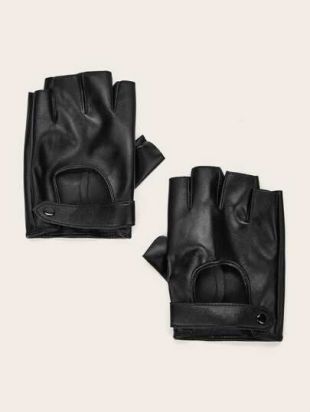 1 paire Gants sans doigt en similicuir