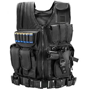 Marmot Tactical Vest Durable Mesh Vest with Detachable Belt & Holster for Subcompact/Compact/Standard Pistol - XL