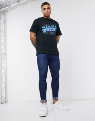 Miami Vice Oversized T-shirt in Black