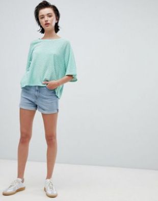 Denim Shorts With Rolled Hem
