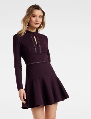 knee length dresses for ladies Scarlett Lace Trim Flutter Strap Mini Dress main image 1