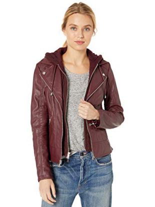 Guess - Leather Zip Front Scuba Jacket