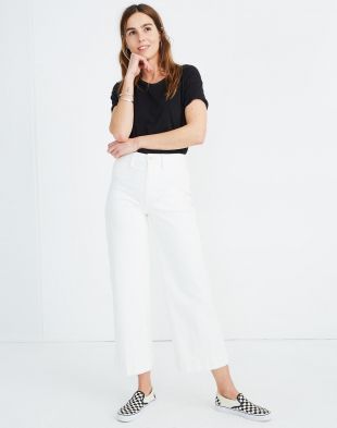 Wide Leg Crop Jeans White