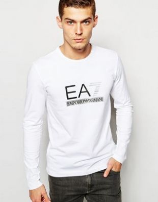 Emporio Armani - EA7 - T-shirt manches longues moulant avec logo