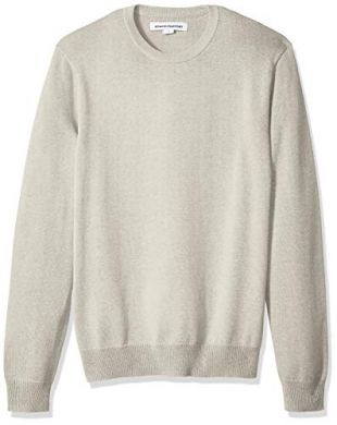 Amazon Essentials Men's Crewneck Sweater, Oatmeal Heather, Large
