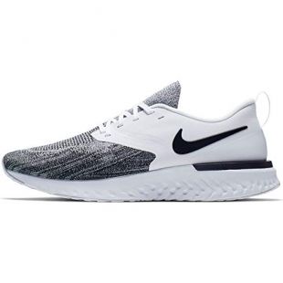 Nike Men's Odyssey React Flyknit 2 Running Shoes (10.5, Black/White/Black)