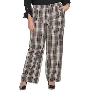 Apt. 9 - Cara Santana Plaid High Rise Bootcut Pants