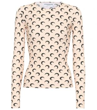 Printed stretch-jersey top