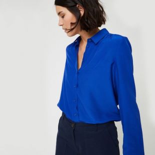 Chemise à manches longues unie