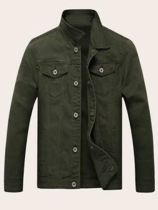 Veste en jean avec poche et rangée de boutons