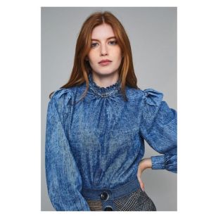 Top Basic Denim neige