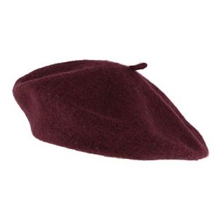 Hat To Socks Wool Blend French Beret for Men and Women in Plain Colours (Burgundy)