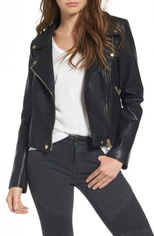 Black Leather Life Chang­er Mo­to Jack­et
