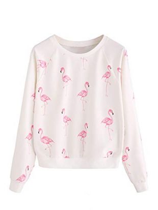 White Print Sweat­shirt