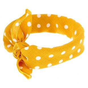 Bandeau bandana à nœud jaune à pois