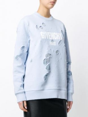 Distressed Sweatshirt  Blue