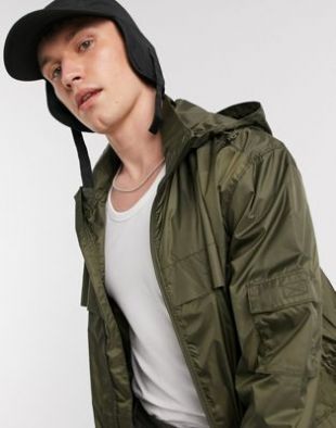 Weekday Florian - Weekday Florian wind parka in dark khaki | ASOS