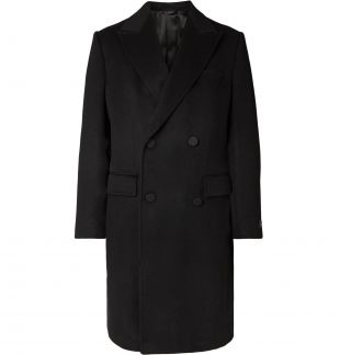 Black Double-Breasted Cashmere Coat