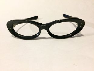 Unused 60s Round Black Eyeglass Frames