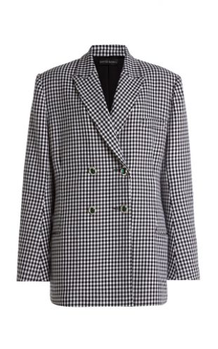 Oversized Houndstooth Tweed Blazer