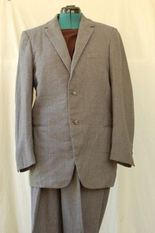 Costume en laine grise pour homme des années 1950
