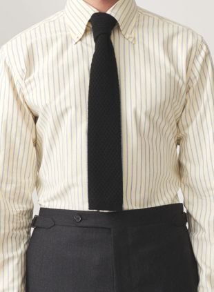 Cravate en cachemire gaufré - noir - Husbands Paris