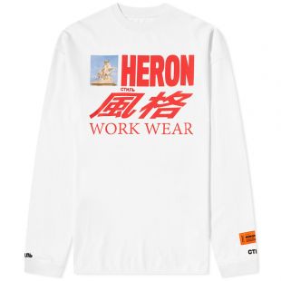 Heron Preston Long Sleeve Heron Workwear Print Tee