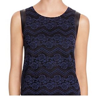 Navy & Black Lace Shell