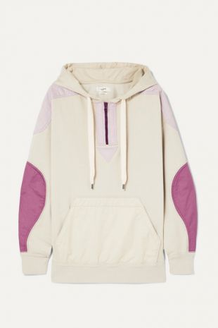 Nansel Paneled Cotton-blend Jersey and Twill Hoodie