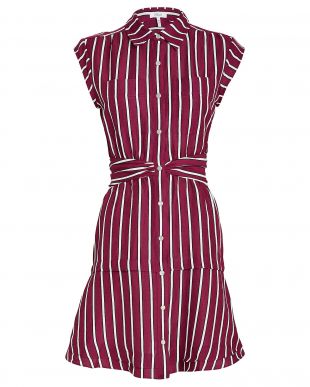 DEREK LAM 10 CROSBY - Striped Twist Waist Shirt Dress