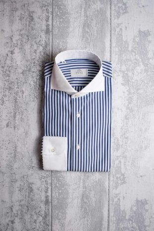 Blue striped white collar shirt Limited Edition