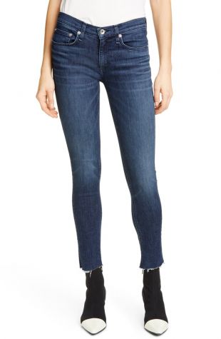 Raw Hem Ankle Skinny Jeans