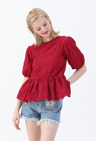 chicwish - Peplum Top Red