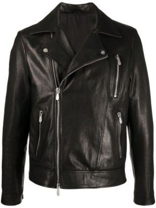 zipped biker jacket