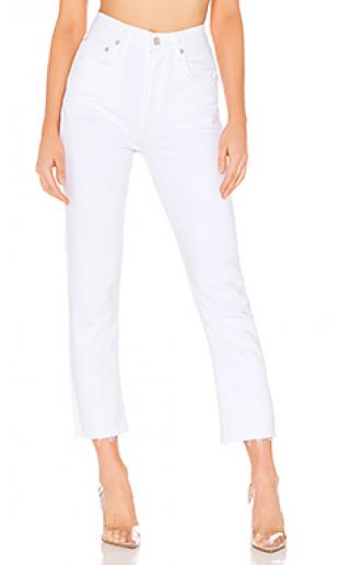 White Straight Ri­ley Crop Jeans