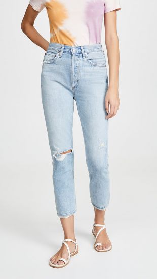 Riley High Rise Straight Crop Jeans