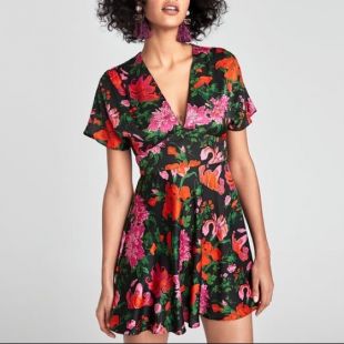 Zara Floral Print Mini Dress