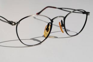 presque ronde lunettes vintage rare cadres étain Antique DOLCE VITA 50-21 noir argent, femmes hommes fabriqué en Italie nouveau