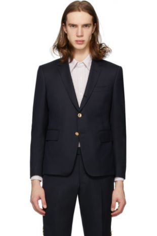 Wool Grosgrain Trim Blazer